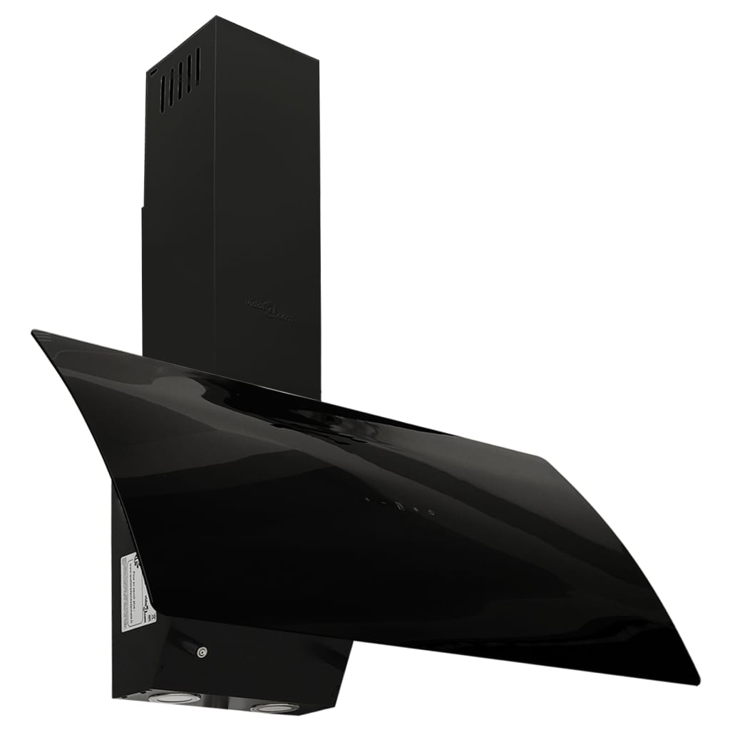 Vidaxl Wall Extractor Hood 90 cm ocel a temperované skleněné černé