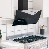 Vidaxl Wall Extractor Hood 90 cm ocel a temperované skleněné černé