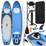 Vidaxl Stand Up Paddleboard Set gonfiabile 300x76x10 cm blu marino