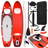 Vidaxl Stand Up Paddleboard Set aufblasbare 300x76x10 cm rot