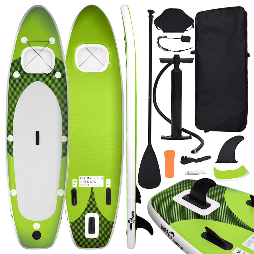 Vidaxl Stand Up Paddleboard Set aufblasbar 330x76x10 cm Grün