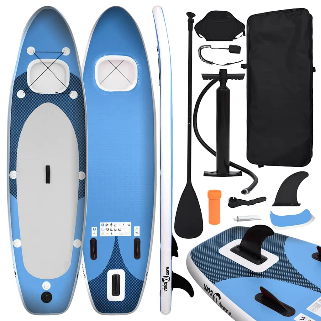 Vidaxl Stand Up Paddleboard Set gonfiabile 360x81x10 cm blu marino