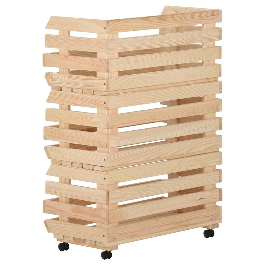 Vidaxl groentetrolley 57x30x80 cm massief grenenhout