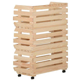 Vidaxl groentetrolley 57x30x80 cm massief grenenhout