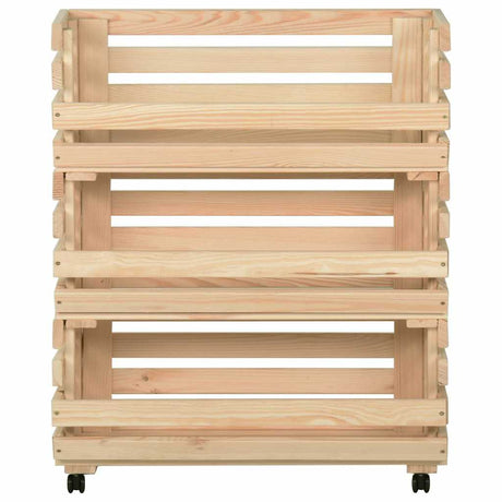 Vidaxl groentetrolley 77x30x80 cm massief grenenhout