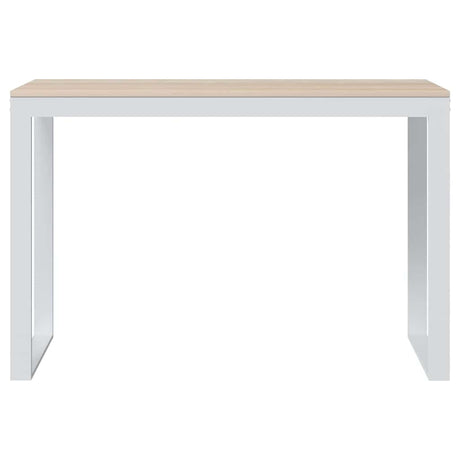 Vidaxl computerbureau 110x60x73 cm spaanplaat wit en eikenkleurig