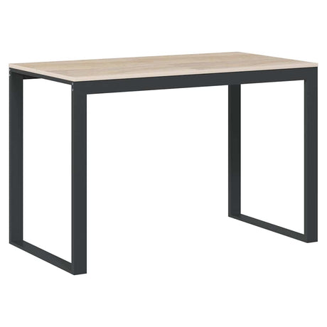 Vidaxl computerbureau 110x60x73 cm spaanplaat zwart en eikenkleurig