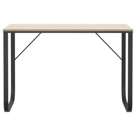 Vidaxl computerbureau 110x60x73 cm spaanplaat zwart en eikenkleurig