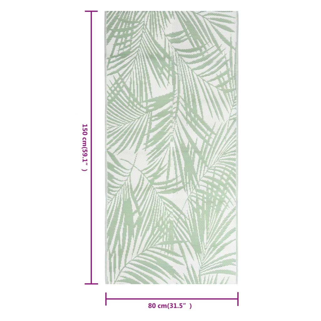 Vidaxl outside rug 80x150 cm polypropene green