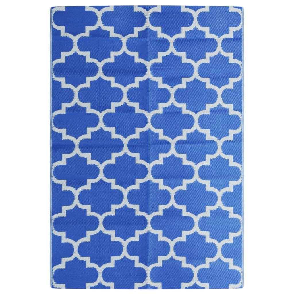 Vidaxl à l'extérieur du tapis 140x200 cm Bleu polypropène