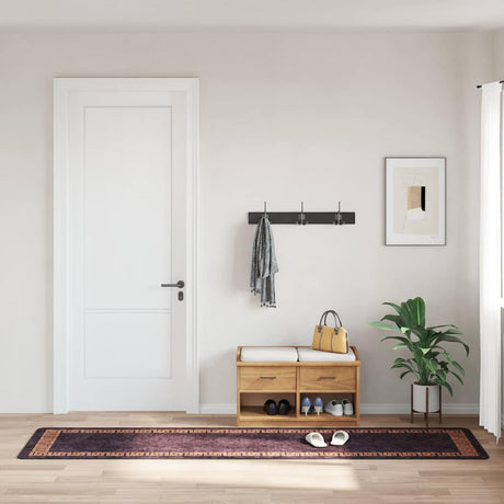 Vidaxl vloerkleed wasbaar 80x300 cm zwart en goudkleurig