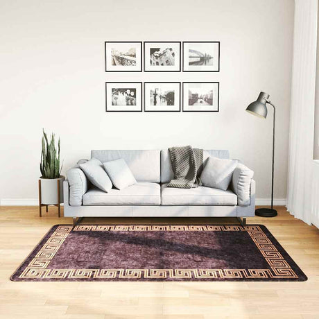 Vidaxl vloerkleed wasbaar anti-slip 120x180 cm zwart en goudkleurig