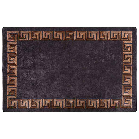 Vidaxl vloerkleed wasbaar 160x230 cm zwart en goudkleurig