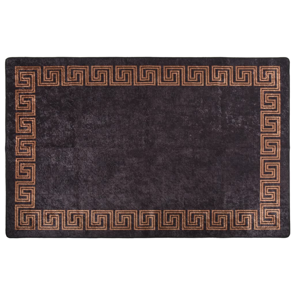 VIDAXL RUG PARBIALUBA ANTI-SLIP 160x230 cm črno in zlato obarvano