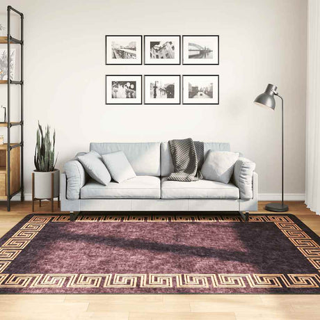 Vidaxl vloerkleed wasbaar anti-slip 160x230 cm zwart en goudkleurig