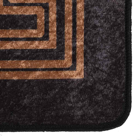 Vidaxl vloerkleed wasbaar anti-slip 190x300 cm zwart en goudkleurig