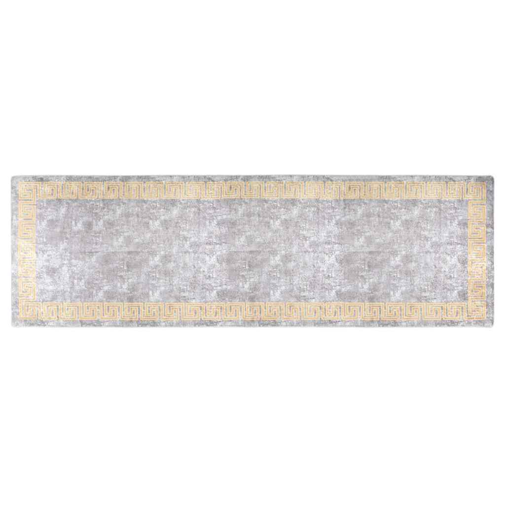 Vidaxl vloerkleed wasbaar 80x300 cm grijs