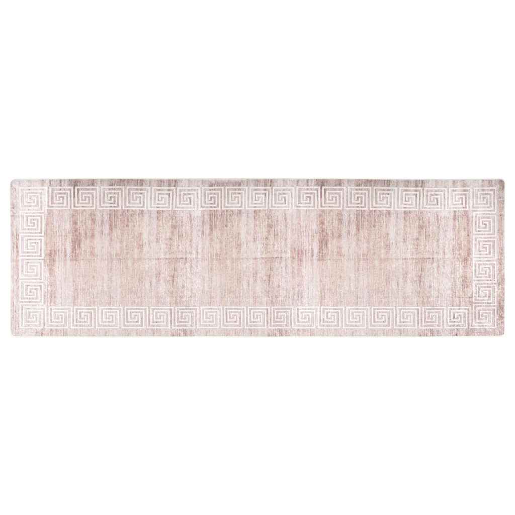 Vidaxl vloerkleed wasbaar 80x300 cm beige