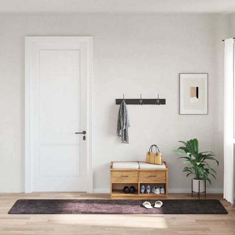 Vidaxl vloerkleed wasbaar 80x300 cm antracietkleurig