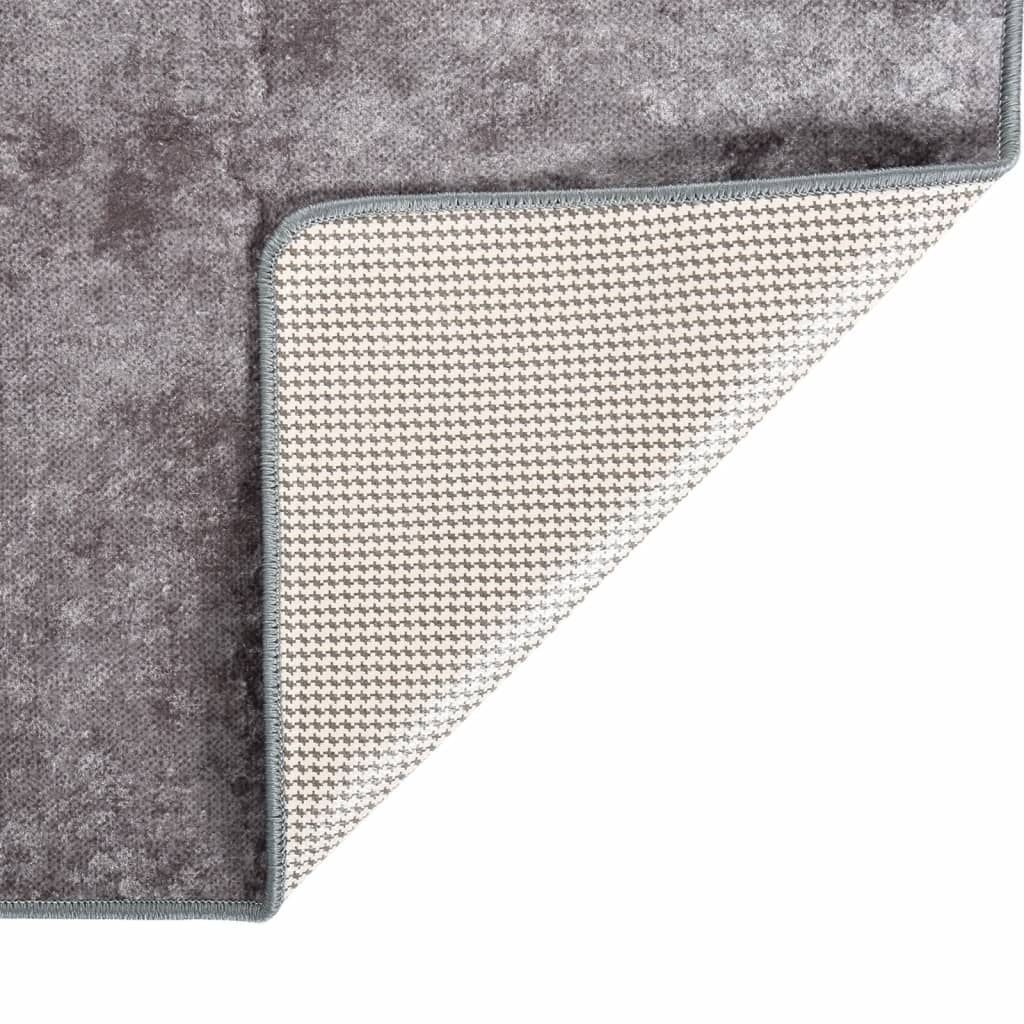 RUG VIDAXL Lavable Anti-Slip 80x150 cm Gray