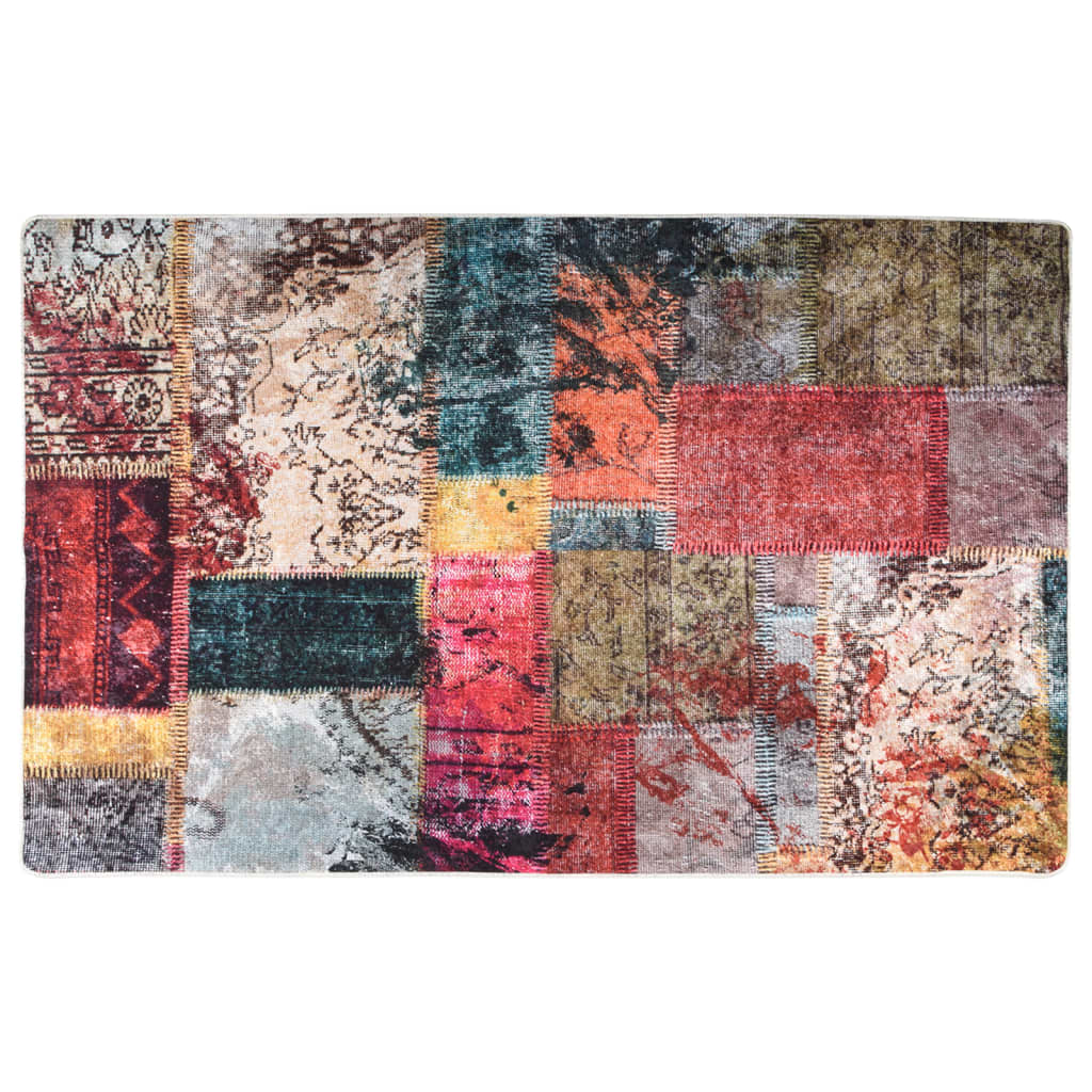 Vidaxl alfombra lavable Patchwork antideslizante 160x230 cm multicolores