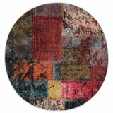 Vidaxl vloerkleed wasbaar anti-slip patchwork ø120 cm meerkleurig