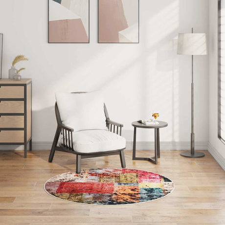 Vidaxl vloerkleed wasbaar patchwork ø120 cm meerkleurig