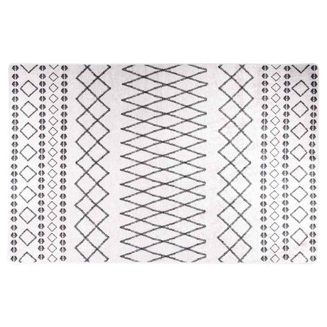 Vidaxl vloerkleed wasbaar 80x150 cm wit en zwart