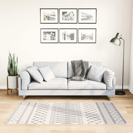 Vidaxl vloerkleed wasbaar anti-slip 80x150 cm zwart en wit