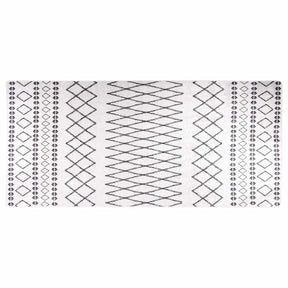 Vidaxl vloerkleed wasbaar 80x300 cm wit en zwart