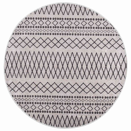 Vidaxl vloerkleed wasbaar ø120 cm zwart en wit