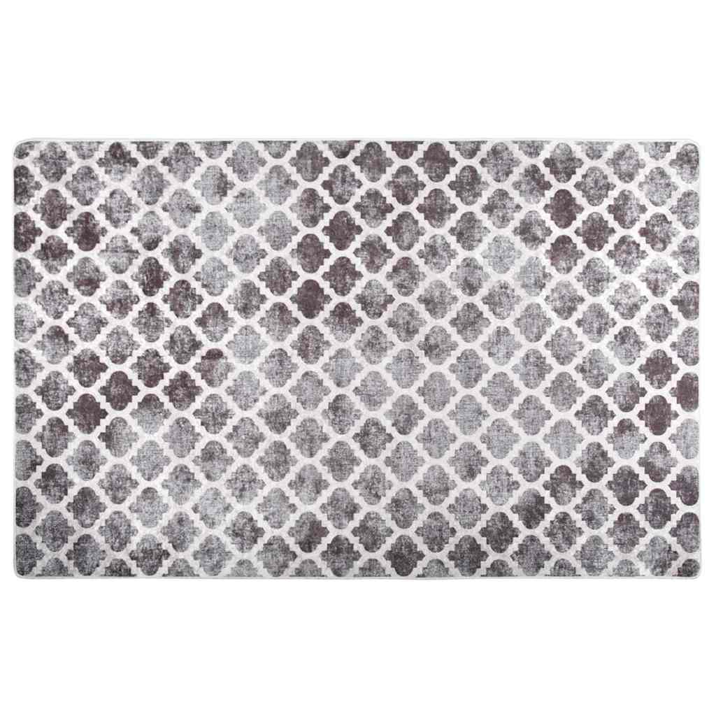 Vidaxl vloerkleed wasbaar 160x230 cm grijs en wit