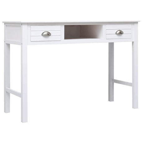 Vidaxl bureau 108x45x76 cm massief paulowniahout wit