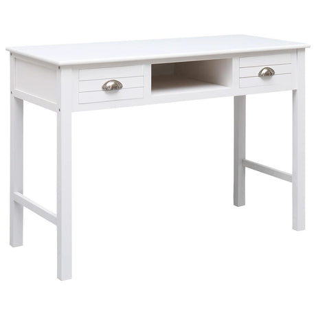 Vidaxl bureau 108x45x76 cm massief paulowniahout wit