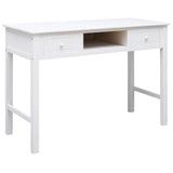 Vidaxl bureau 108x45x76 cm massief paulowniahout wit
