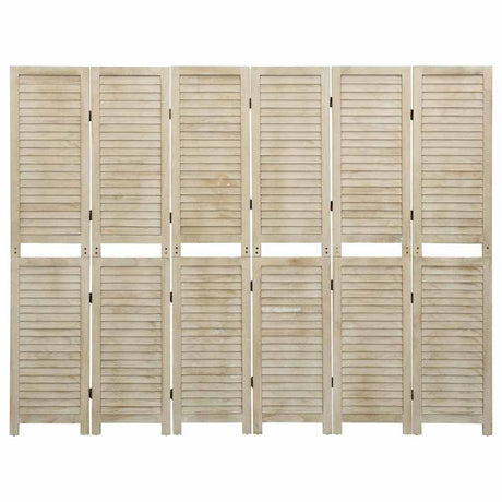 Vidaxl kamerscherm met 6 panelen 210x165 cm massief paulowniahout