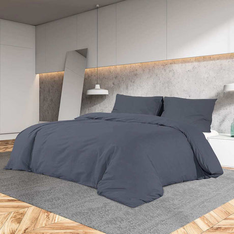 Vidaxl dekbedovertrekset lichtgewicht 220x240 cm microvezel antraciet