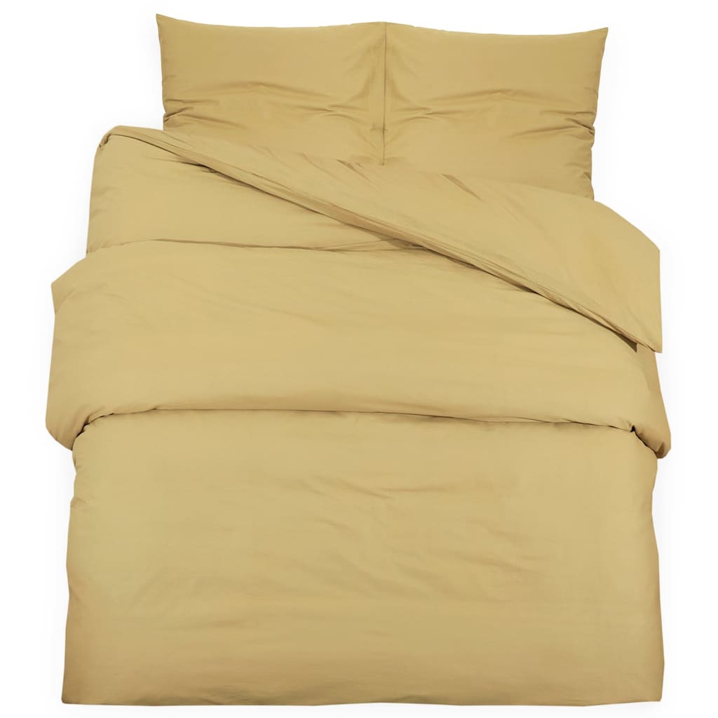 Vidaxl dekbedovertrekset lichtgewicht 220x240 cm microvezel taupe