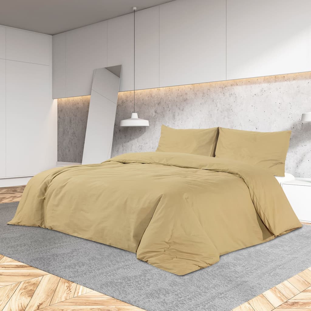 Vidaxl dekbedovertrekset lichtgewicht 200x220 cm microvezel taupe