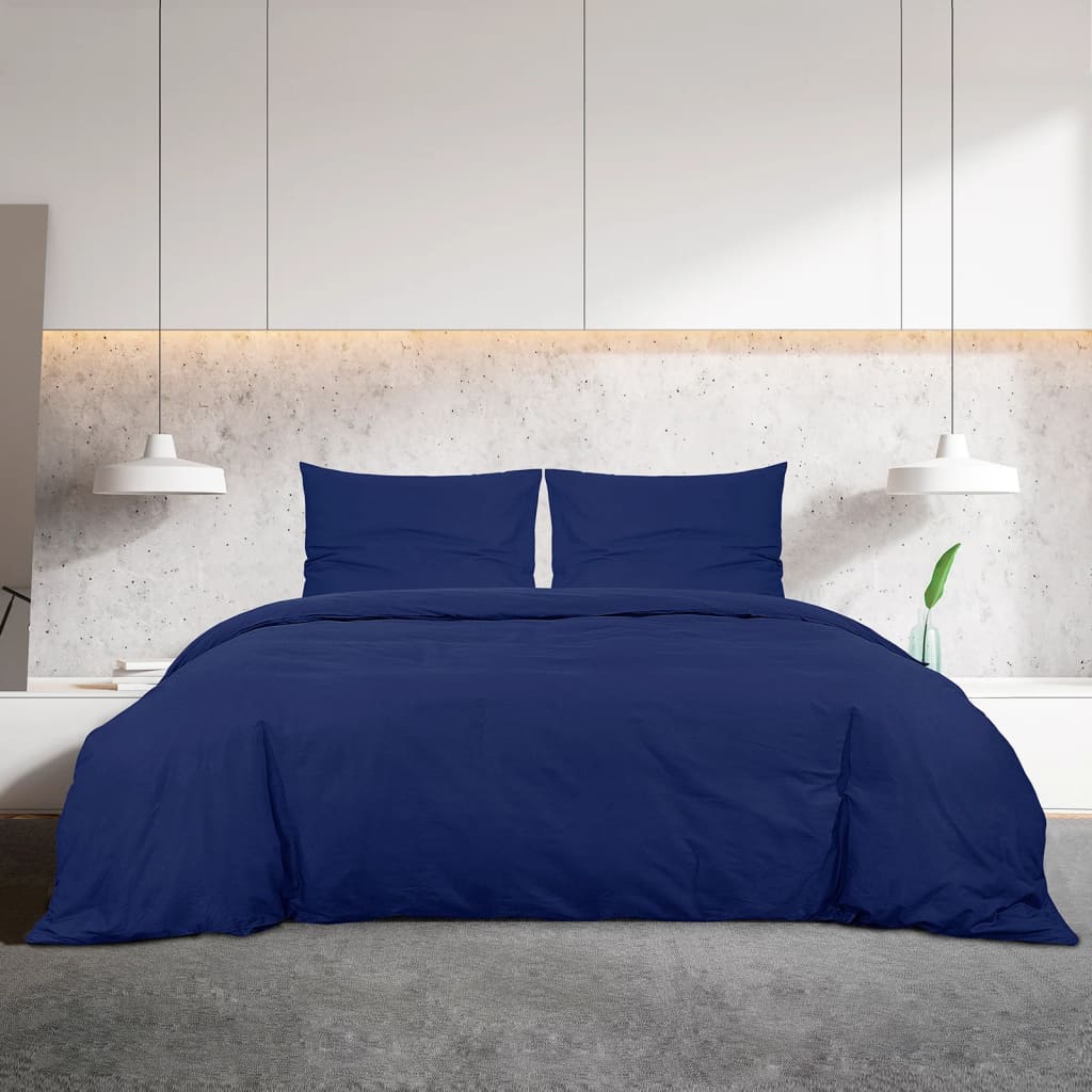 Sada křížení Vidaxl Duvet Set 140x200 cm Microfiber Navy Blue