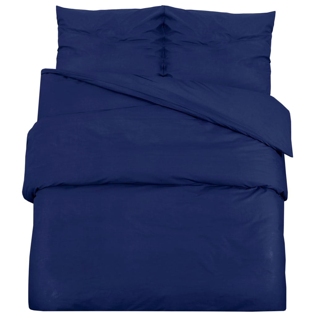 Ensemble de traverse de couette Vidaxl 220x240 cm bleu marine microfibre