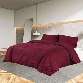 Vidaxl dekbedovertrekset lichtgewicht 200x200 cm microvezel bordeaux