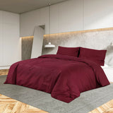 Vidaxl dekbedovertrekset lichtgewicht 135x200 cm microvezel bordeaux