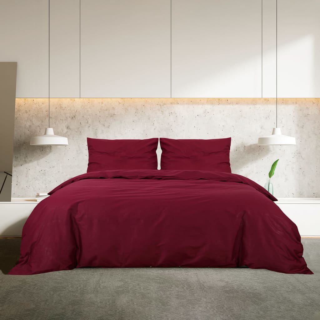 VidaXL Duvet crossing set Lightweight 135x200 cm Microfiber Bordeaux