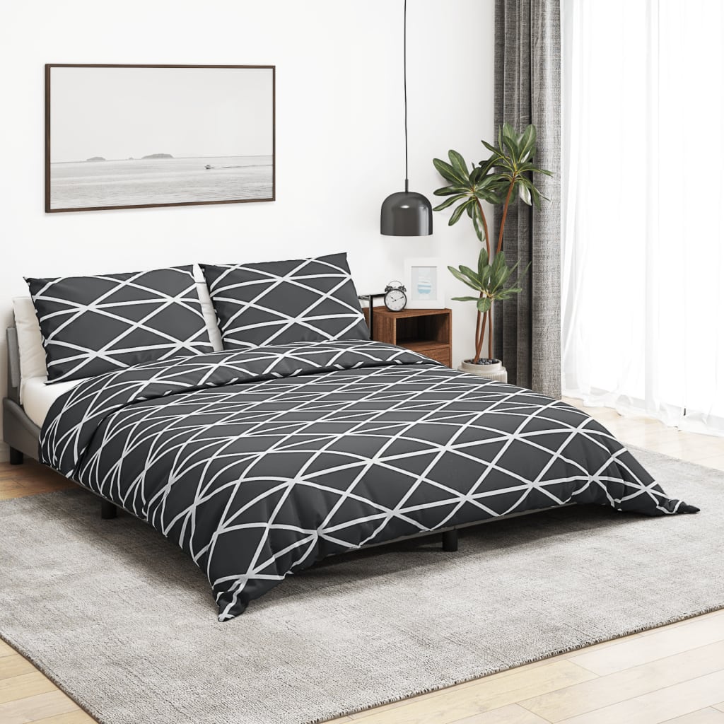 Vidaxl Duvet Crossing Set 200x200 cm Coton Grey