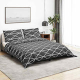 Vidaxl dekbedovertrekset 240x220 cm katoen donkergrijs en wit