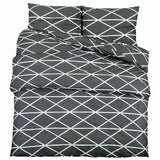 Vidaxl dekbedovertrekset 155x220 cm katoen donkergrijs en wit