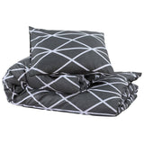 Ensemble de croisement de couette Vidaxl 155x220 cm Gray en coton