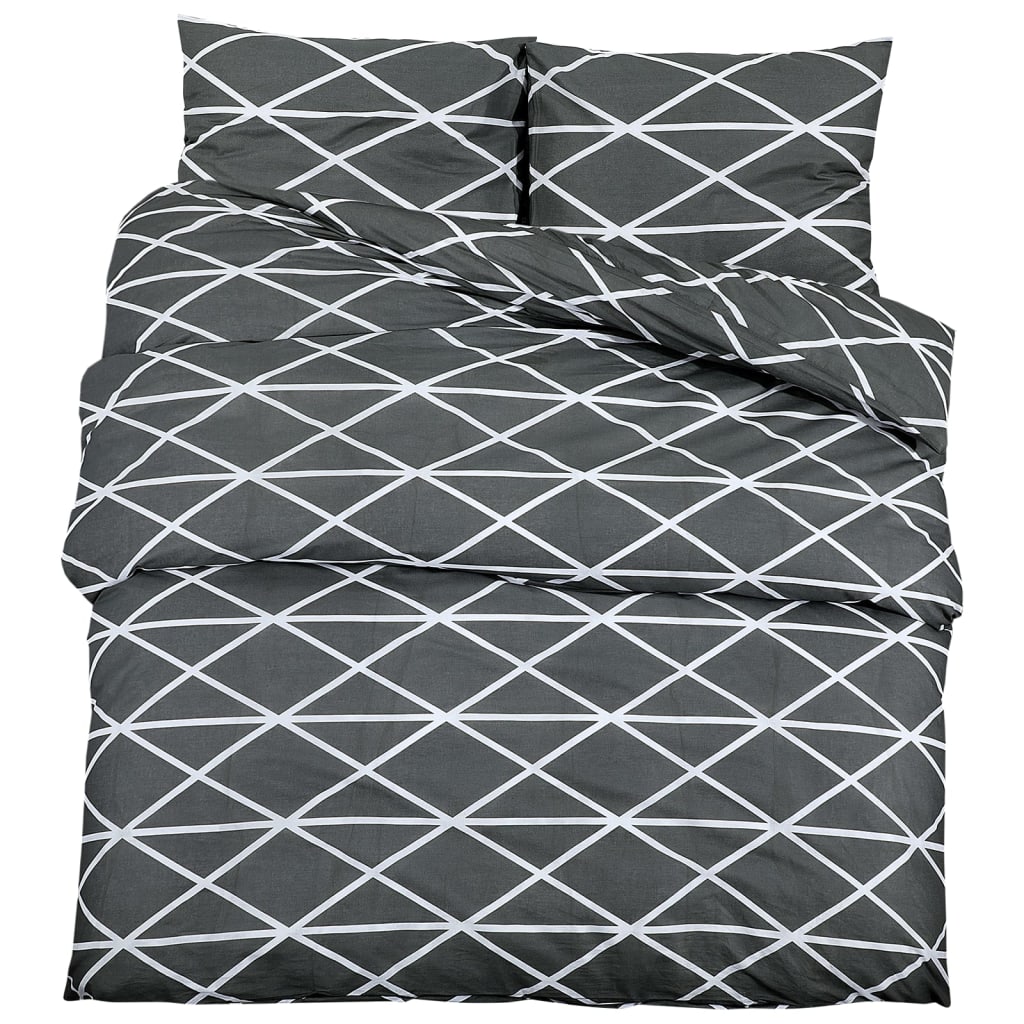 Vidaxl Duvet Crossing Set 200x200 cm Coton Grey