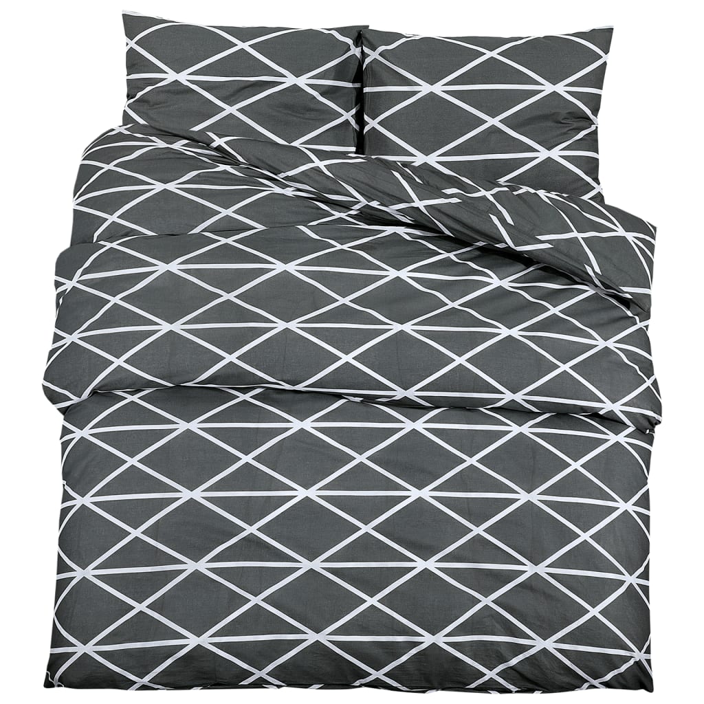 Vidaxl Duvet Crossing Set 200x200 cm de algodón gris